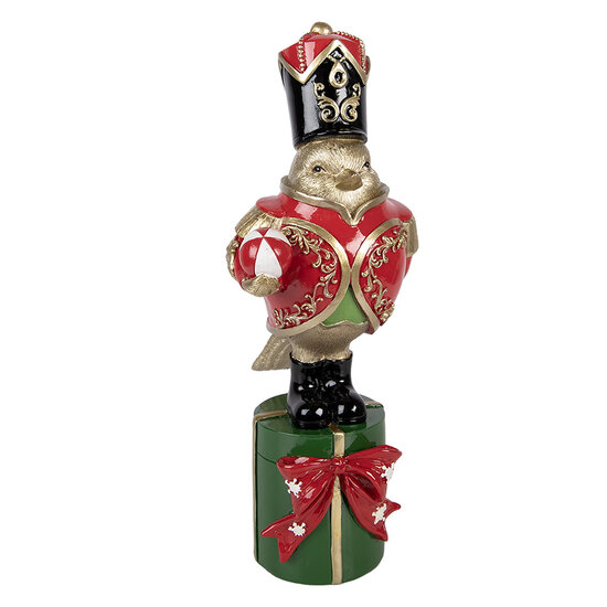 Clayre &amp; Eef | Decoratie Vogel Goudkleurig Rood 11x13x30 cm | 6PR6378