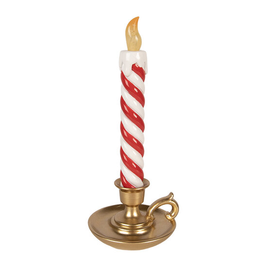 Clayre &amp; Eef | Decoratie kaars Goudkleurig Wit 12x11x26 cm | 6PR6407