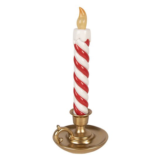 Clayre &amp; Eef | Decoratie kaars Goudkleurig Wit 12x11x26 cm | 6PR6407