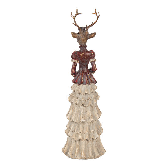 Clayre &amp; Eef | Decoratie Hert Bruin Rood 13x11x41 cm | 6PR6459