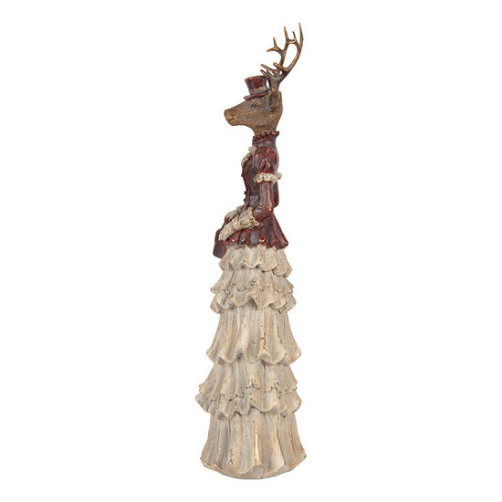 Clayre &amp; Eef | Decoratie Hert Bruin Rood 13x11x41 cm | 6PR6459