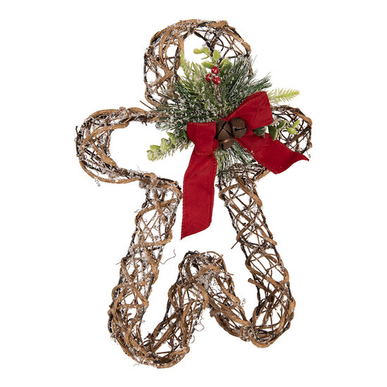 Clayre &amp; Eef | Decoratie peperkoekpop Bruin Groen 31x11x41 cm | 6RO0615