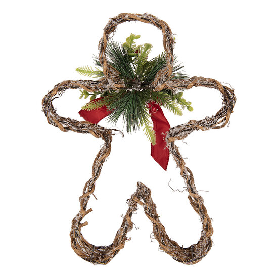 Clayre &amp; Eef | Decoratie peperkoekpop Bruin Groen 31x11x41 cm | 6RO0615
