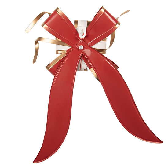 Clayre &amp; Eef | Decoratie Strik Rood Goudkleurig 30x6x38 cm | 6Y6055