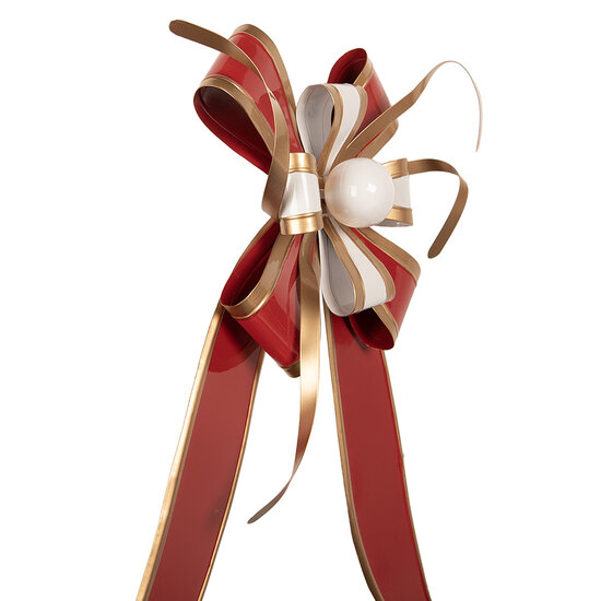 Clayre &amp; Eef | Decoratie Strik Rood Goudkleurig 30x6x38 cm | 6Y6055