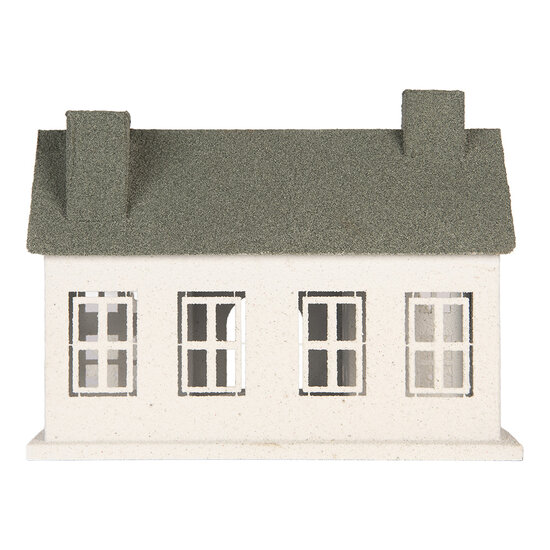 Clayre &amp; Eef | Decoratie Huis Wit Groen 31x23x32 cm | 6Y6067