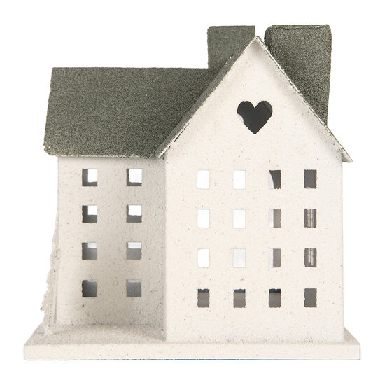 Clayre &amp; Eef | Decoratie Huis Wit Groen 31x23x32 cm | 6Y6067