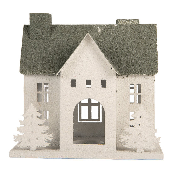 Clayre &amp; Eef | Decoratie Huis Wit Groen 26x17x26 cm | 6Y6068