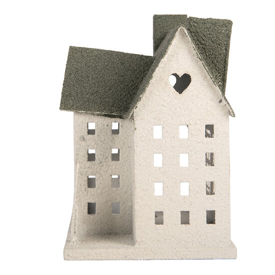 Clayre &amp; Eef | Decoratie Huis Wit Groen 26x17x26 cm | 6Y6068