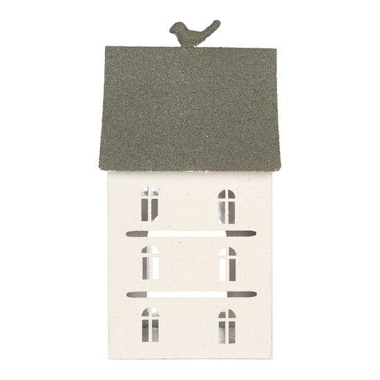 Clayre &amp; Eef | Decoratie Huis Wit Groen 20x20x39 cm | 6Y6069