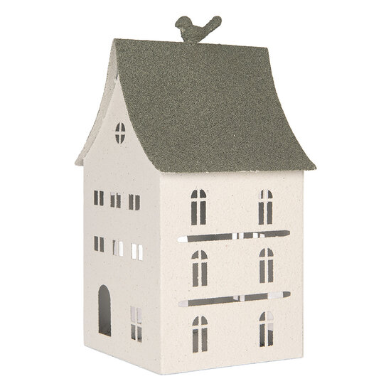 Clayre &amp; Eef | Decoratie Huis Wit Groen 20x20x39 cm | 6Y6069