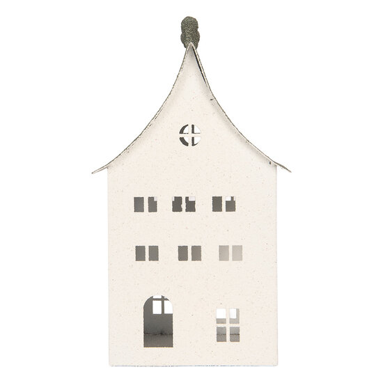 Clayre &amp; Eef | Decoratie Huis Wit Groen 20x20x39 cm | 6Y6069