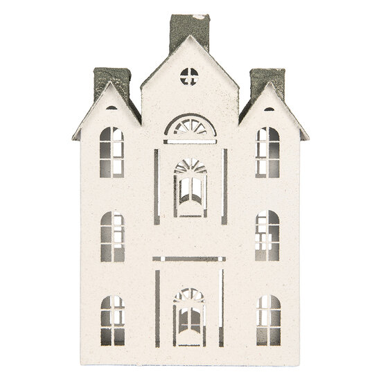 Clayre &amp; Eef | Decoratie Huis Wit Groen 25x15x47 cm | 6Y6071