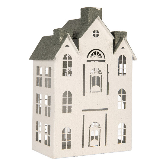 Clayre &amp; Eef | Decoratie Huis Wit Groen 25x15x47 cm | 6Y6071