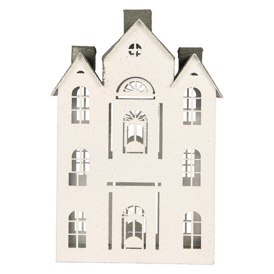 Clayre &amp; Eef | Decoratie Huis Wit Groen 25x15x47 cm | 6Y6071