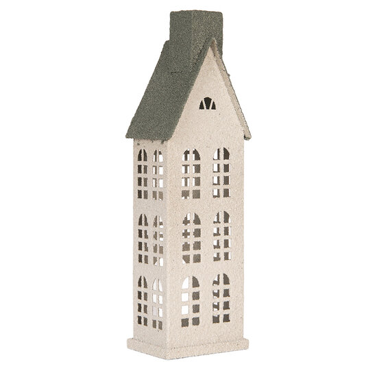 Clayre &amp; Eef | Decoratie Huis Wit Groen 17x8x38 cm | 6Y6072