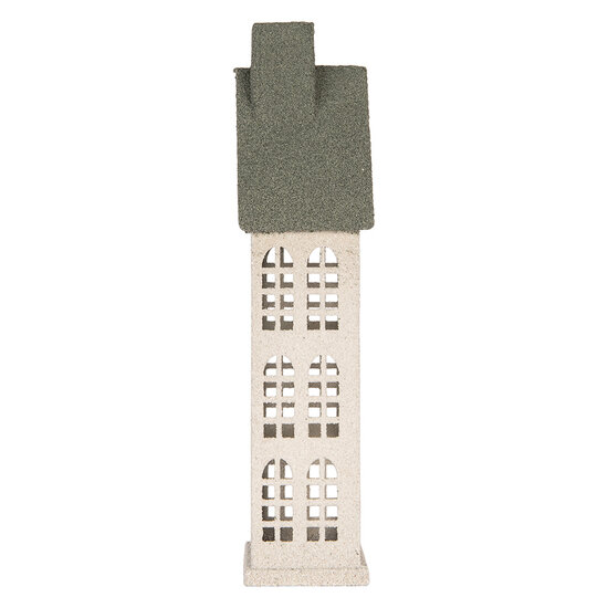 Clayre &amp; Eef | Decoratie Huis Wit Groen 17x8x38 cm | 6Y6072