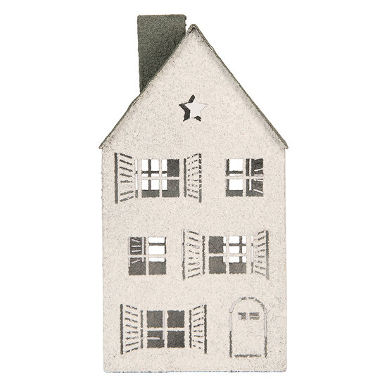Clayre &amp; Eef | Decoratie Huis Wit Groen 16x9x32 cm | 6Y6077