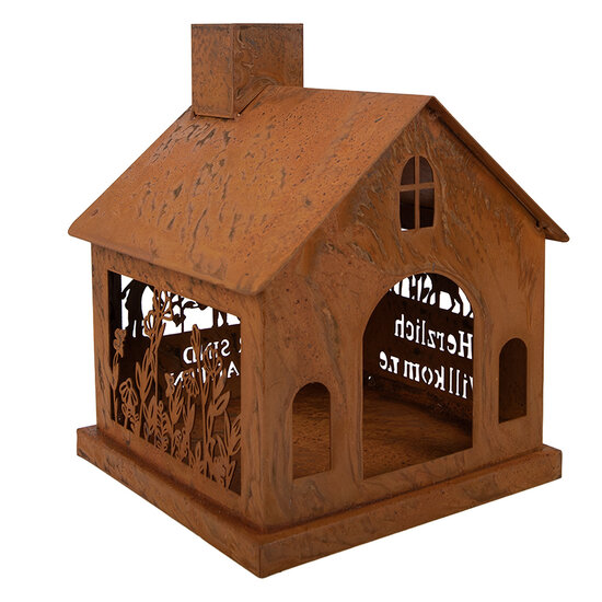 Clayre &amp; Eef | Decoratie Huis Bruin 17x17x22 cm | 6Y6081