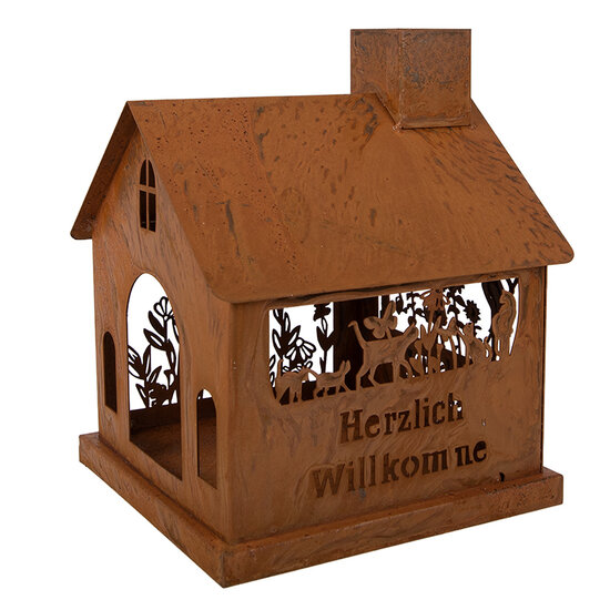 Clayre &amp; Eef | Decoratie Huis Bruin 17x17x22 cm | 6Y6081