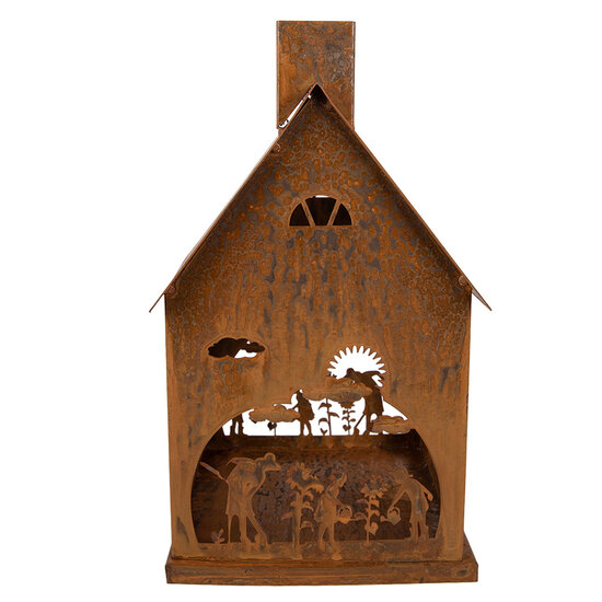Clayre &amp; Eef | Decoratie Huis Bruin 17x17x28 cm | 6Y6083