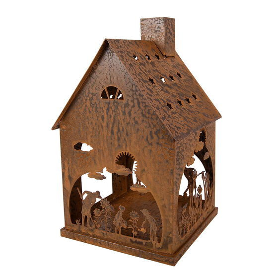 Clayre &amp; Eef | Decoratie Huis Bruin 17x17x28 cm | 6Y6083