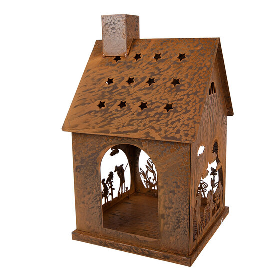Clayre &amp; Eef | Decoratie Huis Bruin 17x17x28 cm | 6Y6083