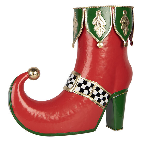 Clayre &amp; Eef | Decoratie Laars Rood Groen 41x16x39 cm | 6Y6218