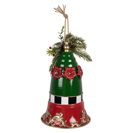 Clayre &amp; Eef | Bel Decoratief Rood Groen &oslash; 24x36 cm | 6Y6221