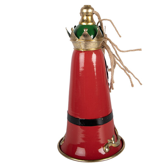 Clayre &amp; Eef | Bel Decoratief Rood Wit &oslash; 13x26 cm | 6Y6222