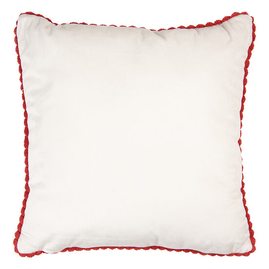 Clayre &amp; Eef | Kussen gevuld Beige Rood 40x40x4 cm | KG023.177