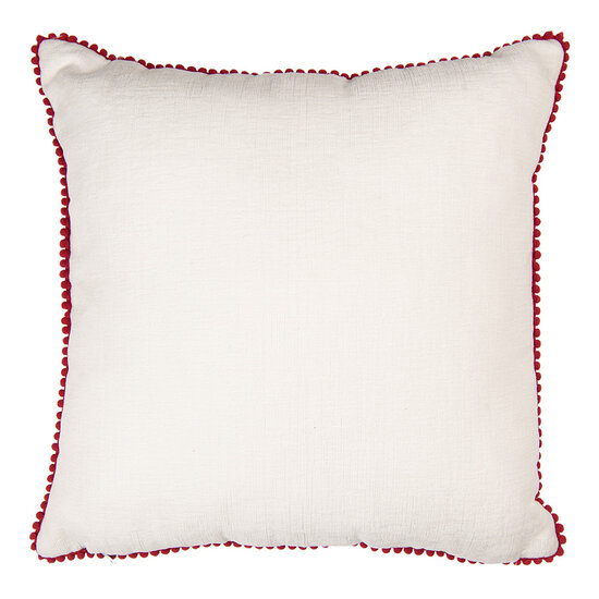 Clayre &amp; Eef | Kussen gevuld Beige Rood 40x40x4 cm | KG023.179