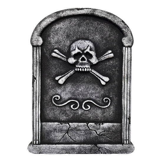 Clayre &amp; Eef | Decoratie Grafsteen Halloween Grijs 35x3x55 cm | 66943