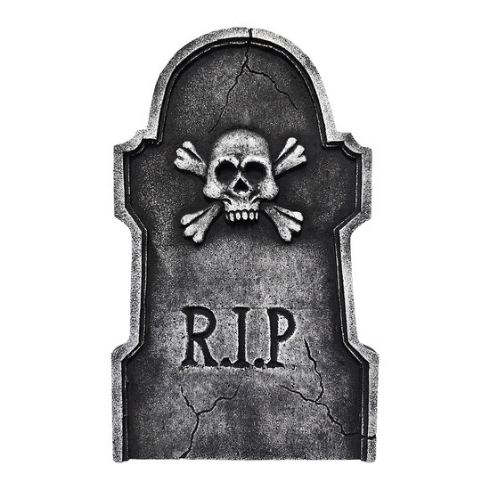 Clayre &amp; Eef | Decoratie Grafsteen Halloween Grijs 35x3x55 cm | 66944