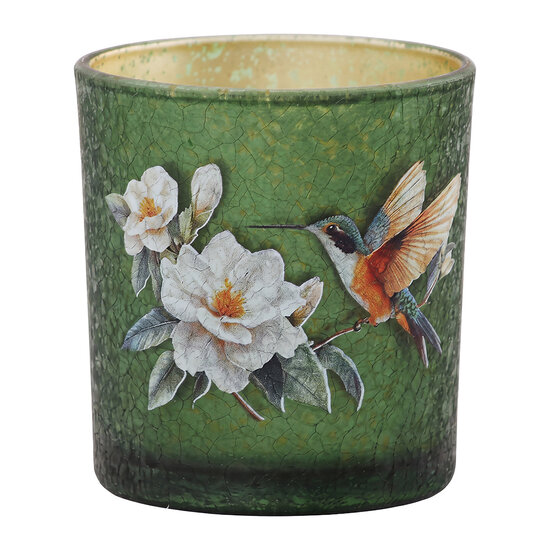Clayre &amp; Eef | Waxinelichthouder Groen Wit &oslash; 7x8 cm | 6GL5393