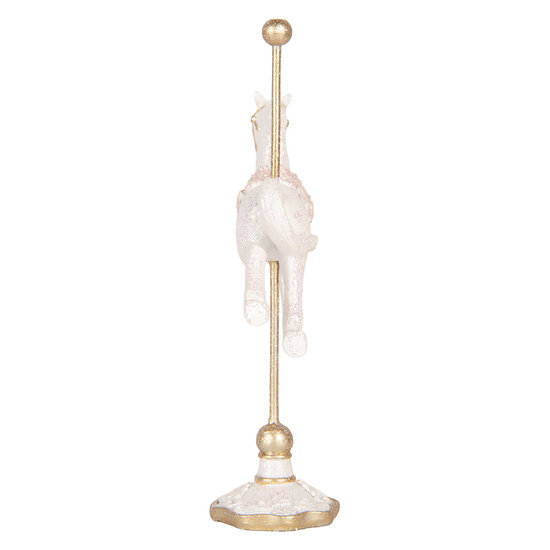 Clayre &amp; Eef | Decoratie Paard Wit Rood 8x4x13 cm | 6PR6405