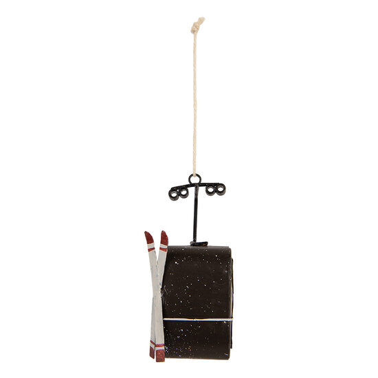 Clayre &amp; Eef | Decoratie Skigondel Grijs Rood 7x5x12 cm | 6Y6048