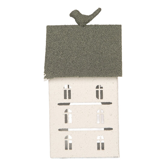Clayre &amp; Eef | Decoratie Huis Wit Groen 12x12x27 cm | 6Y6070