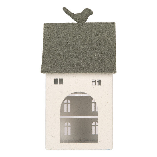 Clayre &amp; Eef | Decoratie Huis Wit Groen 12x12x27 cm | 6Y6070