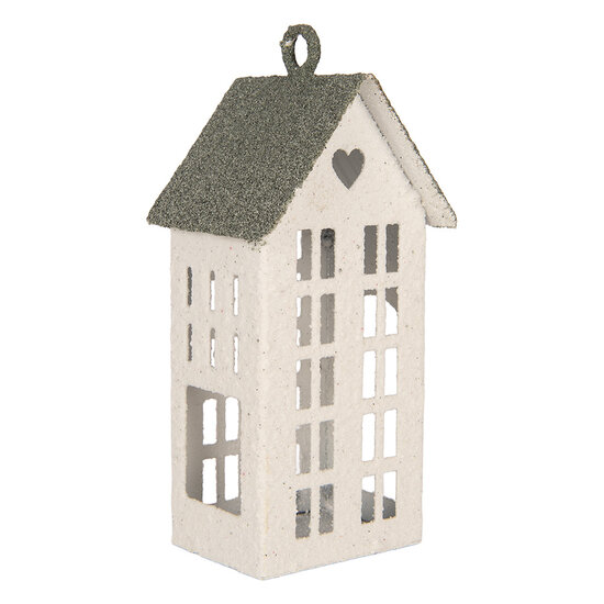 Clayre &amp; Eef | Decoratie Huis Wit Groen 7x8x17 cm | 6Y6073
