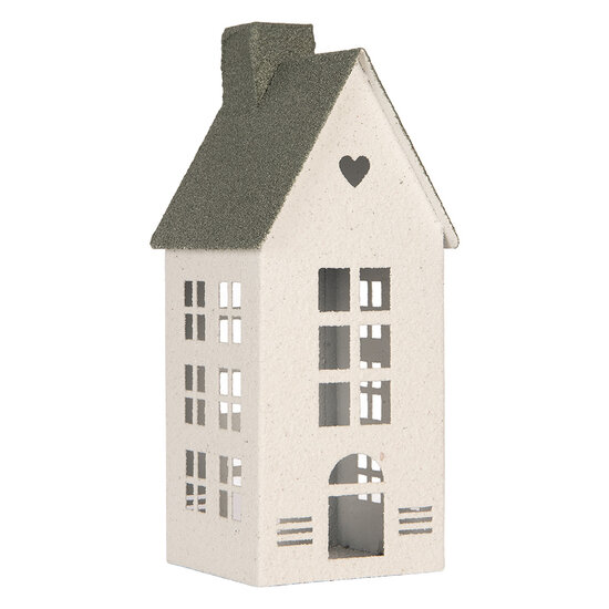 Clayre &amp; Eef | Decoratie Huis Wit Groen 11x11x29 cm | 6Y6076