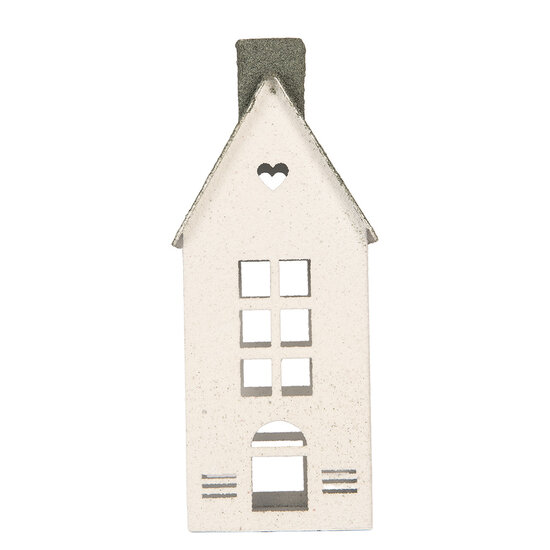 Clayre &amp; Eef | Decoratie Huis Wit Groen 11x11x29 cm | 6Y6076