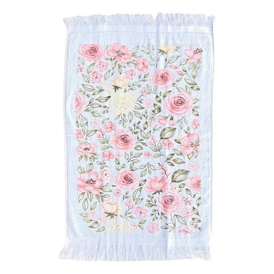 Clayre &amp; Eef | Gastendoekje Wit Roze 40x66 cm | CTSRB
