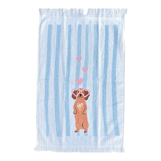 Clayre &amp; Eef | Gastendoekje Wit Roze 40x66 cm | CT046