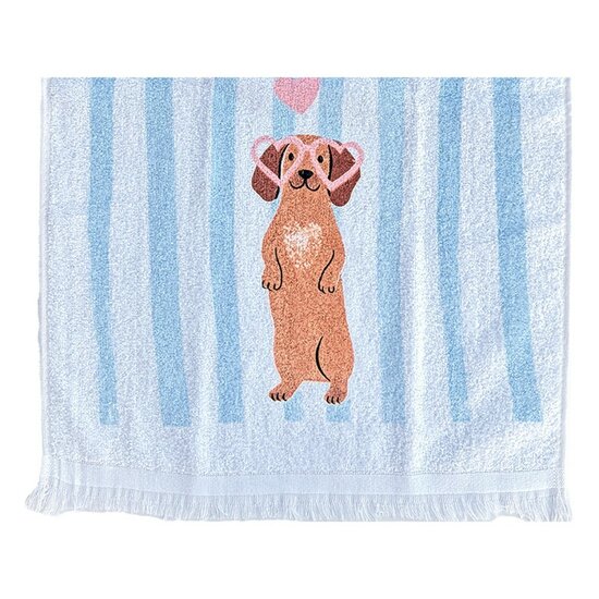 Clayre &amp; Eef | Gastendoekje Wit Roze 40x66 cm | CT046