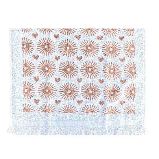 Clayre &amp; Eef | Gastendoekje Wit Beige 40x66 cm | CT039