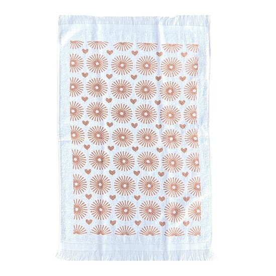 Clayre &amp; Eef | Gastendoekje Wit Beige 40x66 cm | CT039