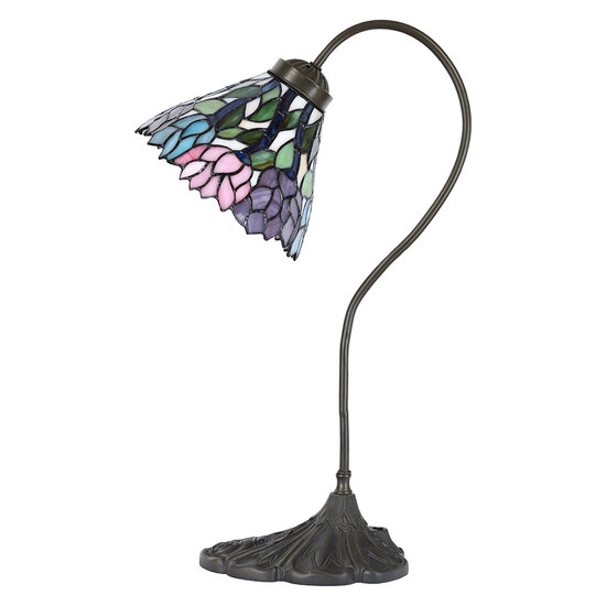 Clayre &amp; Eef | Tiffany Tafellamp Paars Zwart 30x20x51 cm E14/max 1x40W | 5LL-6370