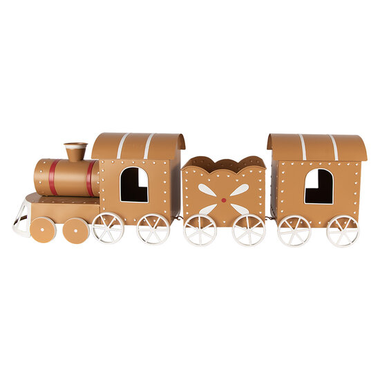 Clayre &amp; Eef | Decoratie Trein Bruin Wit 97x19x28 cm | 5Y1457