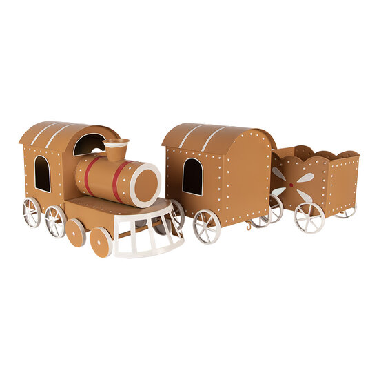 Clayre &amp; Eef | Decoratie Trein Bruin Wit 97x19x28 cm | 5Y1457